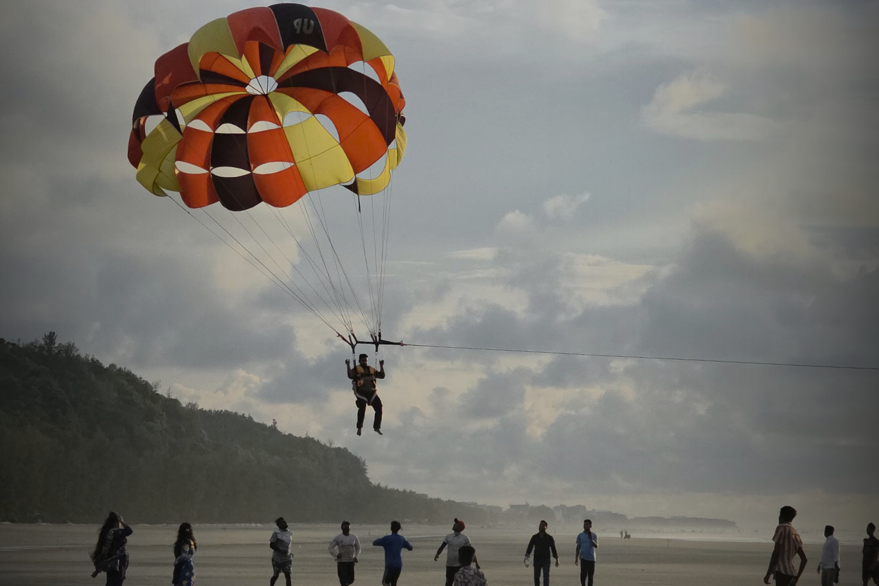 Monjure riding parachute